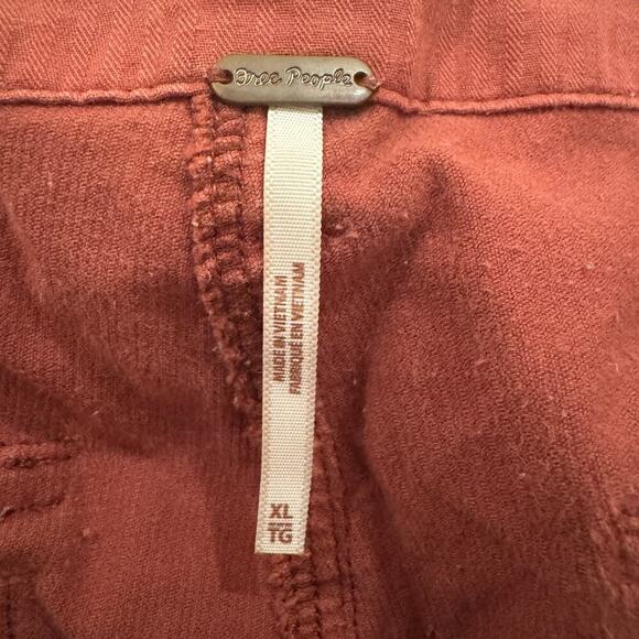 Free People Bay to Breakers Corduroy Button Closure Pants in Rosey Copper XLarge - Picture 6 of 12